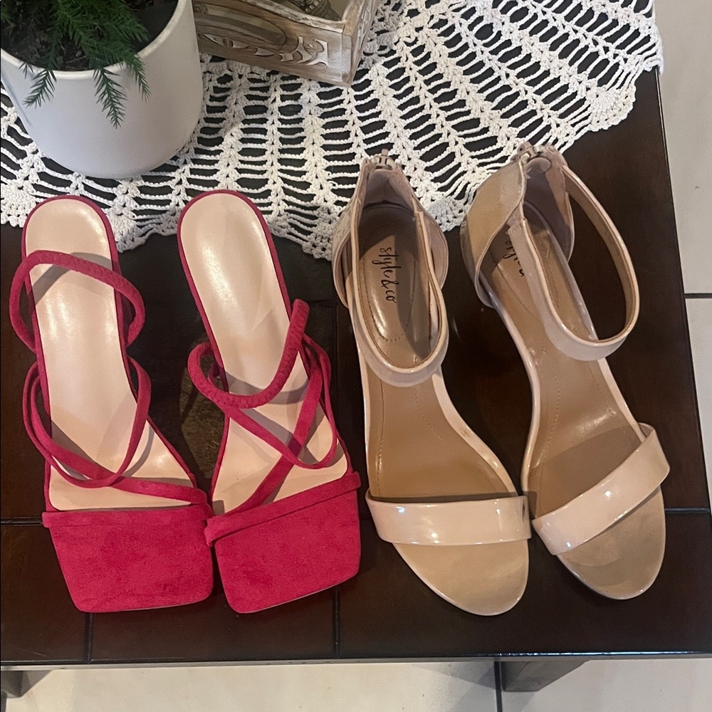 Style & Co. Women's Heels - Pink and Nude
